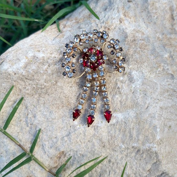 Rare 1940s Conversion Brooch | 12K Gold Fill Paste Gem | M&S Scitarelli Phyllis - Picture 2 of 5